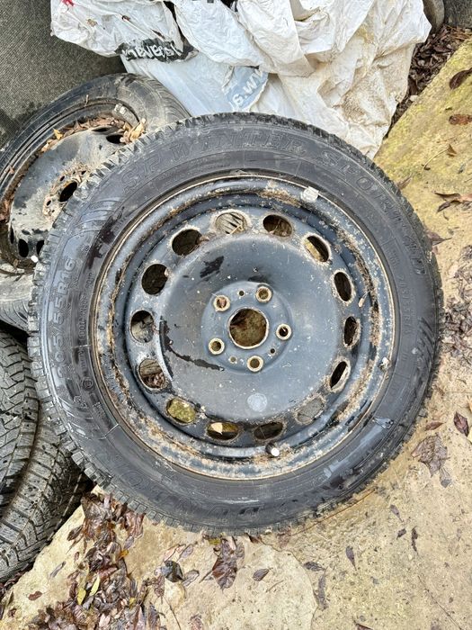 Set jante/roti otel VW 5x112 + anvelope Dunlop 205/55/r16