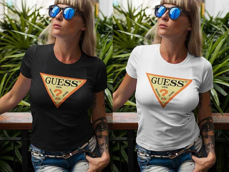 Тениска GUESS принт. Модели размери и цветове