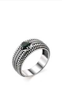 Продам серебрянное кольцо с гидротермальным изумрудом