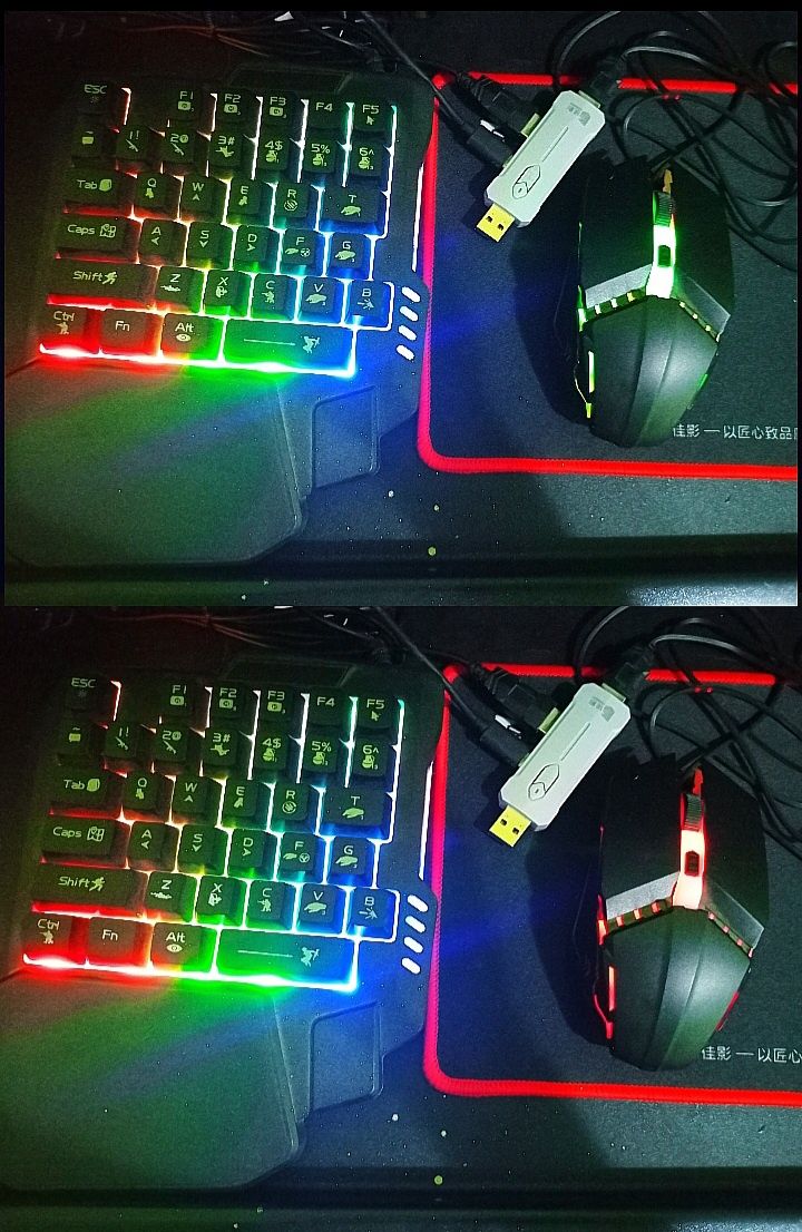 Kit Gaming pentru Telefon – Tastatură RGB + Mouse + Adaptor