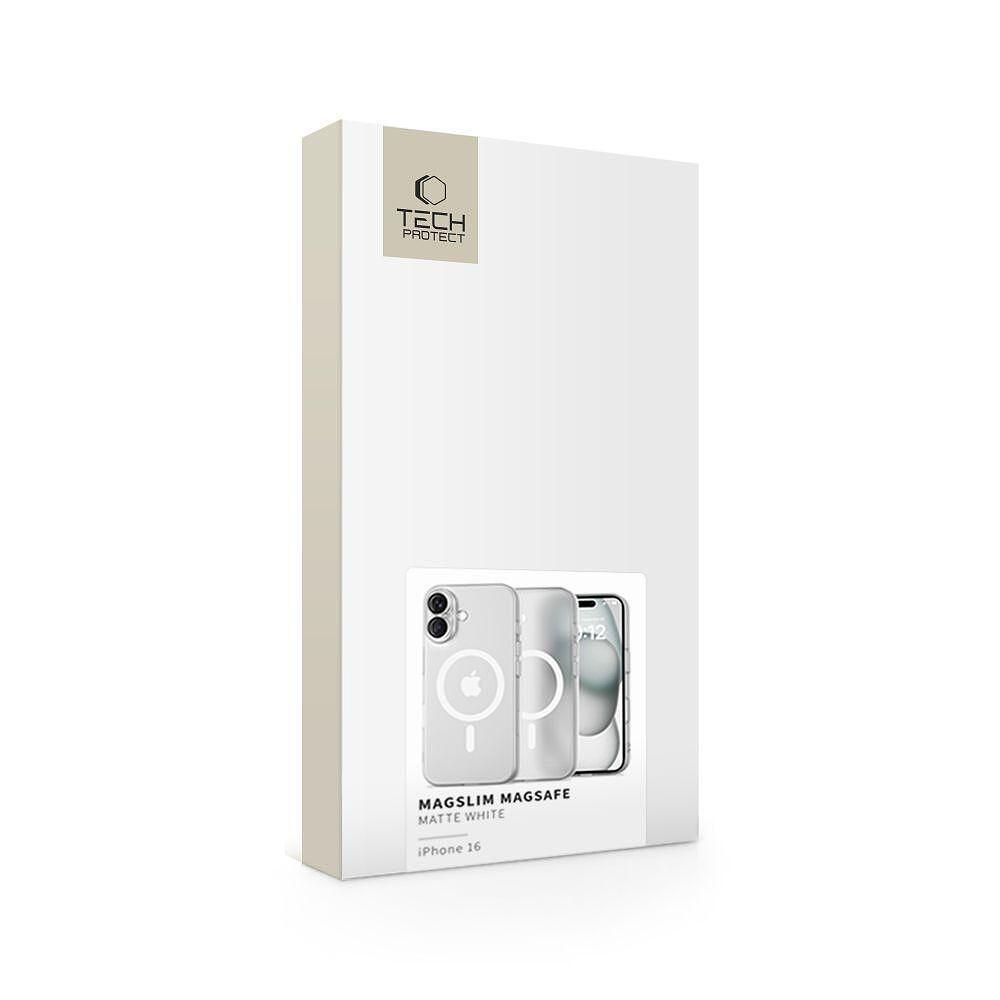 Кейс tech-protect magslim magsafe за iphone 16 - матово бяло