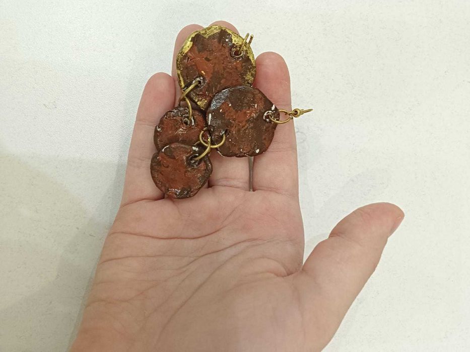 серьги коричневые/ ручная работа/ подарок. Продаю срочно!!!