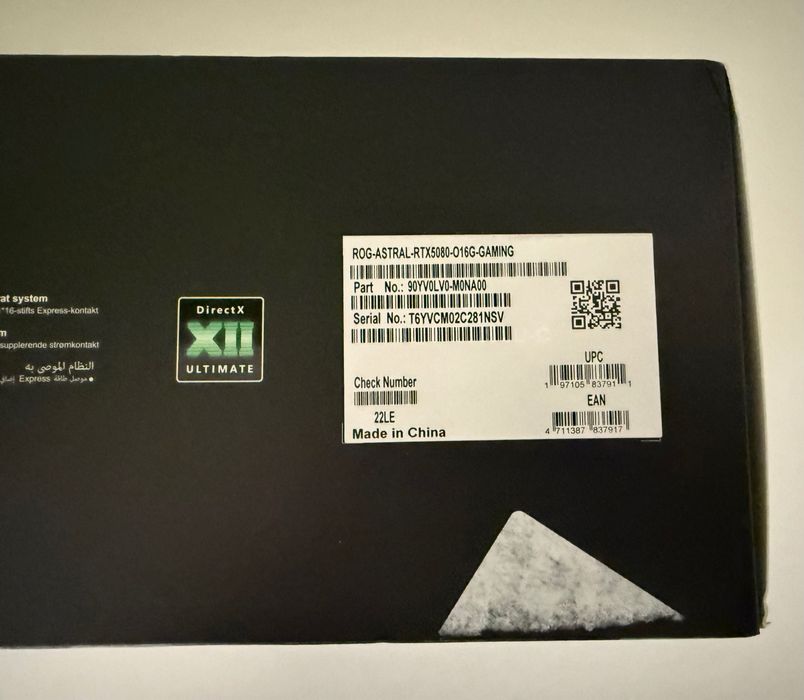 Geforce RTX 5080 Asus ROG Astral RTX 16GB OC Sigilata