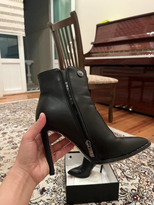 Черный сапоги из натуральной кожи