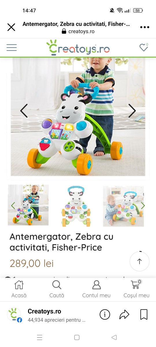 Antepremergator/ centru activități zebra/căluț bebe