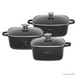 Set de 3 vase termorezistente pentru cuptor, strat antiaderent, cu