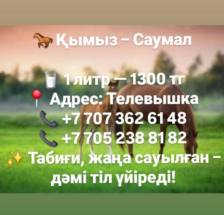 Қымыз Саумал сатылады 1300тг 1 литр