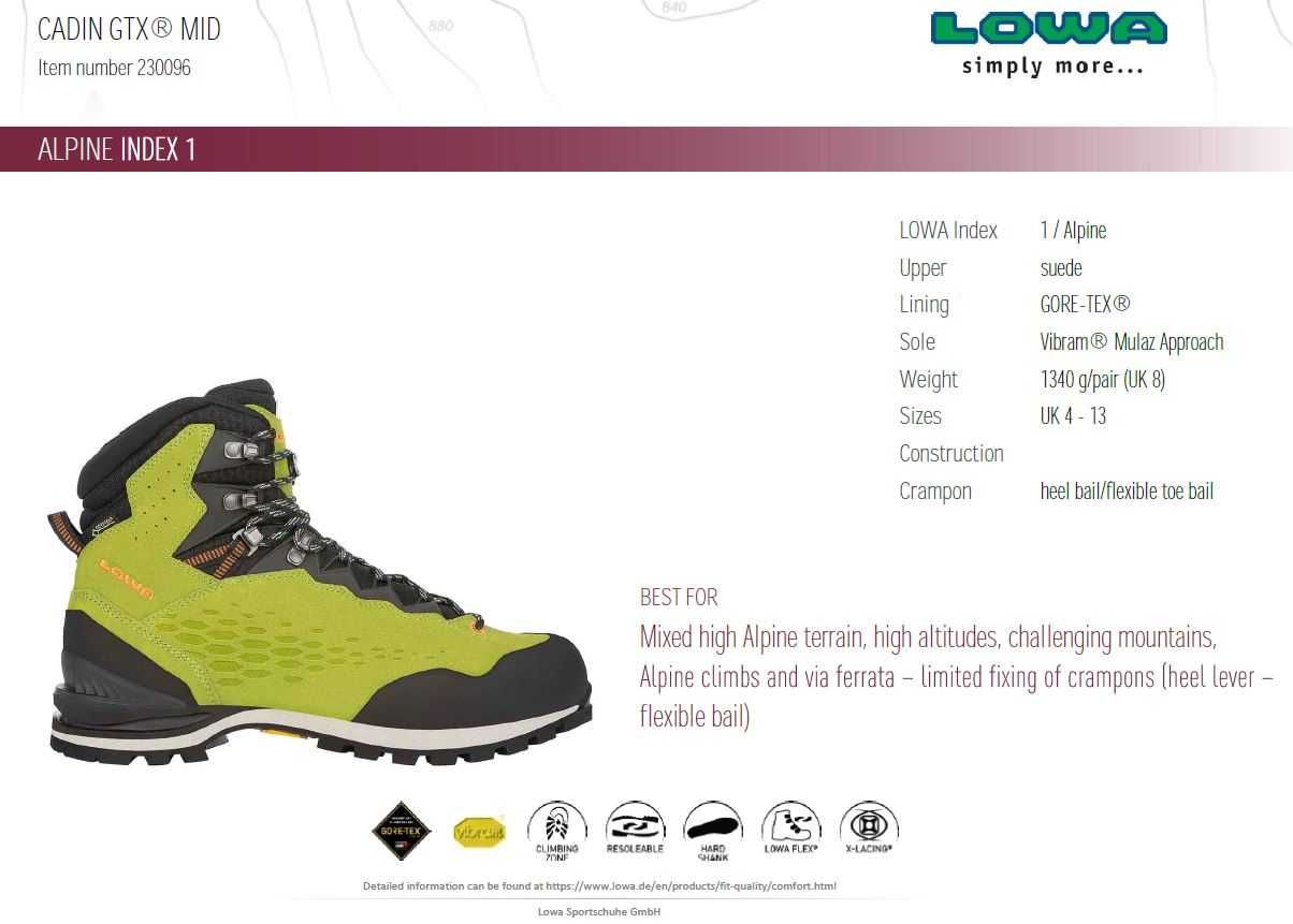 Ghete bocanci piele LOWA Cadin Gtx Mid 37 1/2 Gore-tex Alpin1