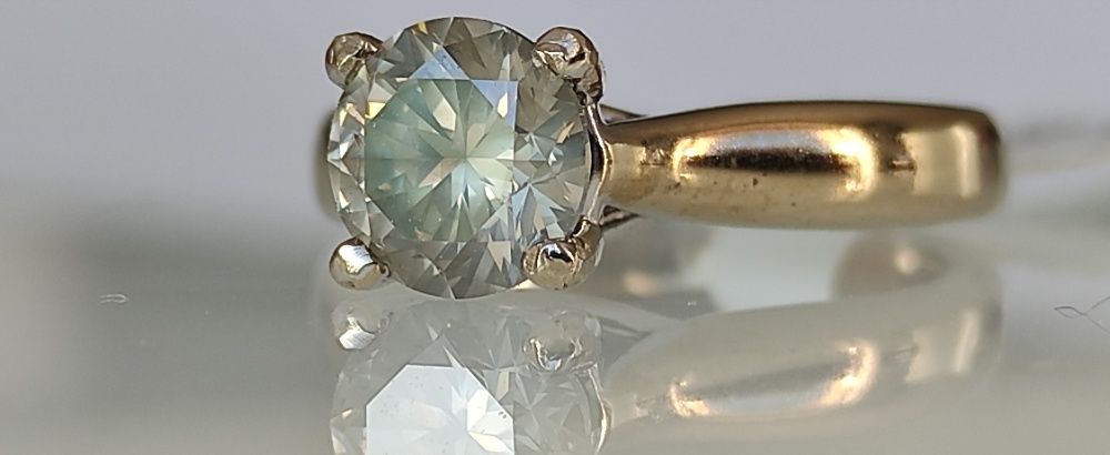 Inel logodna aur 18k si diamante 1.31ct