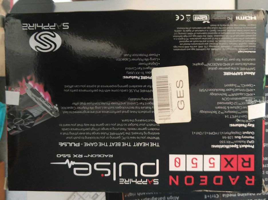 Placă SAPPHIRE pulse radeon rx 550 - 4gb gddr5 si doua bonusuri retro