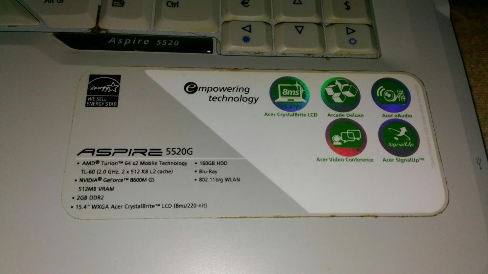 Dezmembrez Laptop Acer Aspire 5520 G Series