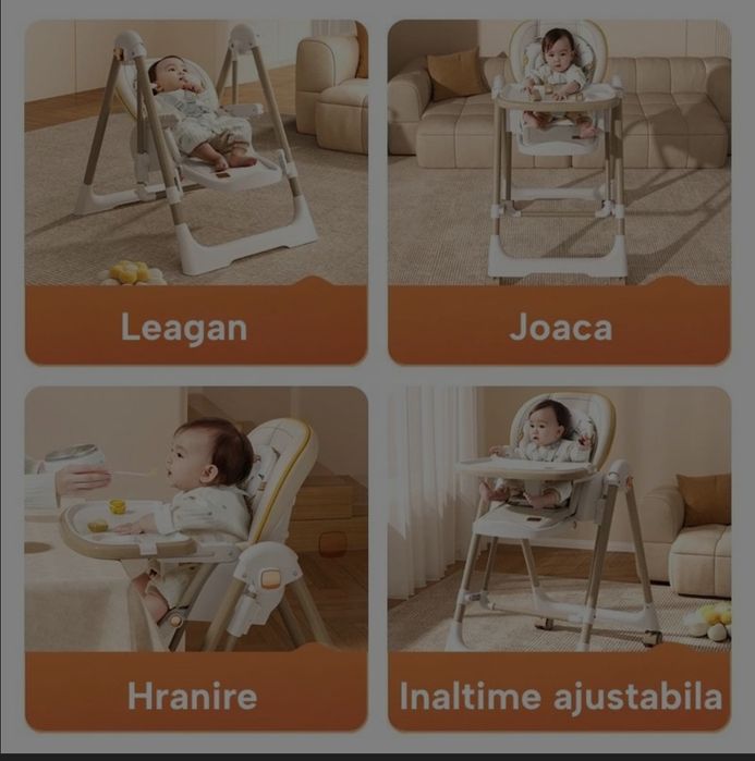 Scaun /masa /leagan  pentru Bebelusi si Copii eGROW®, Varsta 6-36 luni