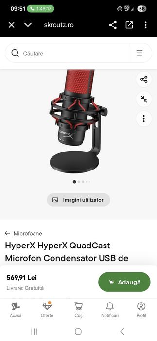 Vand Microfon HyperX QuadCast