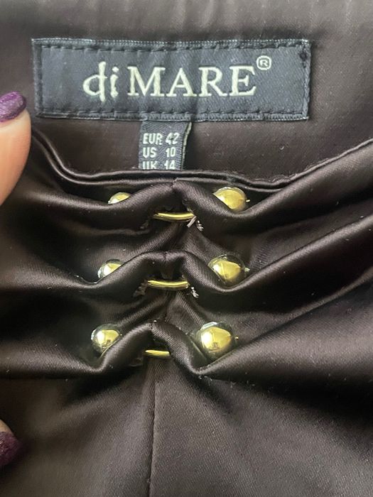 Дамска пола кафяв сатен