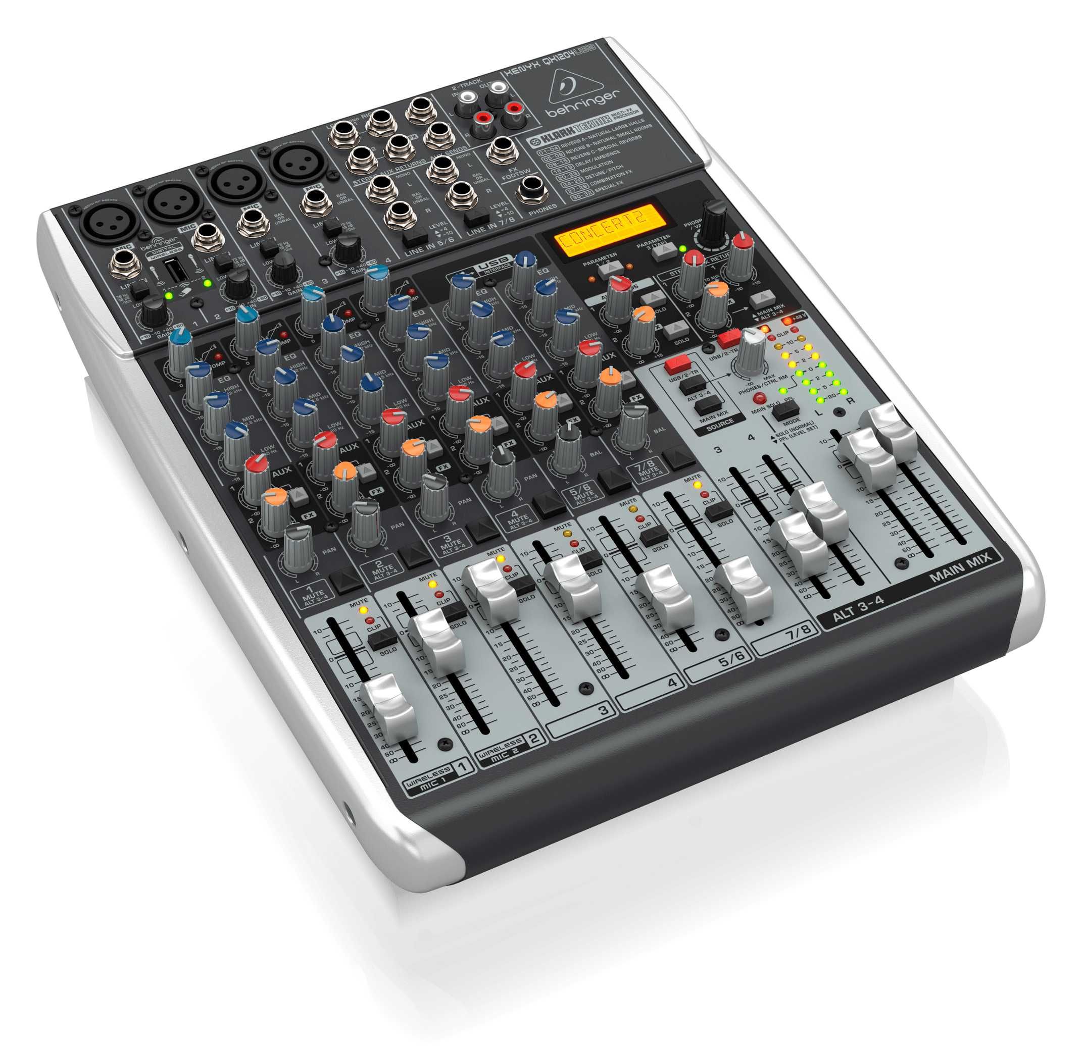 Микшерный пульт BEHRINGER XENYX QX1204USB Klark Teknik.