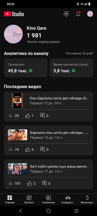 Ютуб канал сатылады