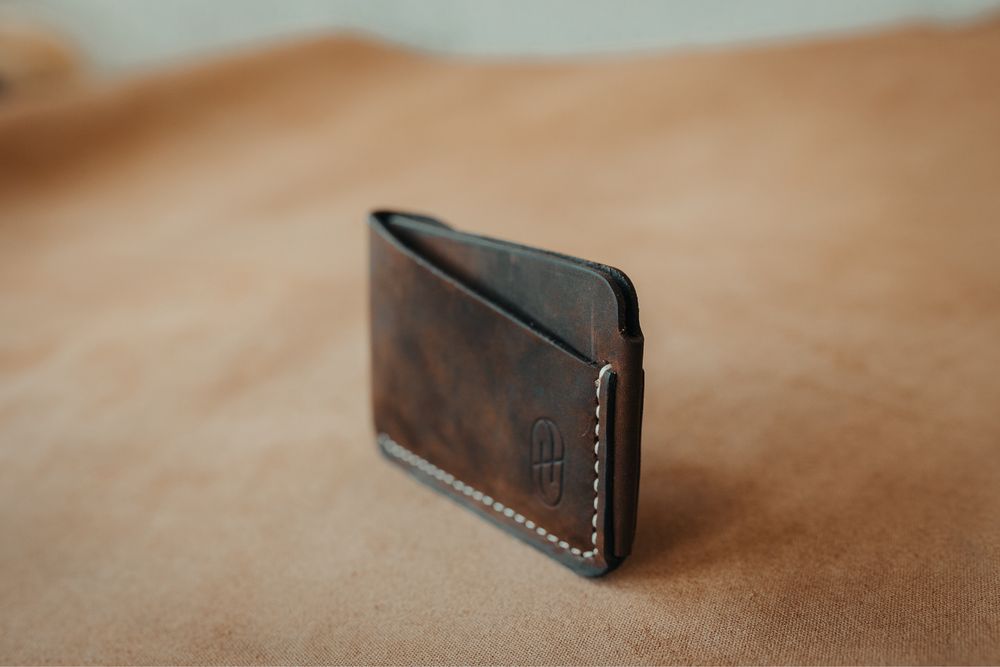 Portofel - Cardholder din piele naturala handmade