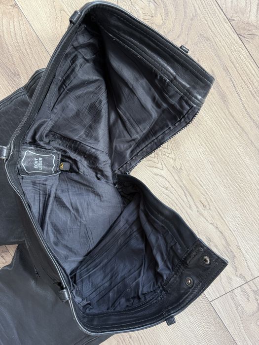 Pantaloni Piele Naturala Negru Barbati | Marime 52 (Talie 85 cm)