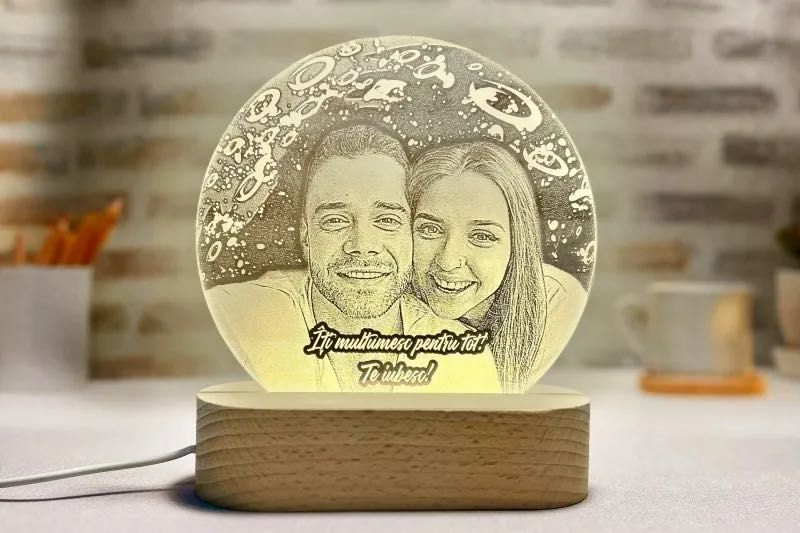 Lampă LED 3D Galaxie Personalizată – 269 lei – Livrare Gratuită