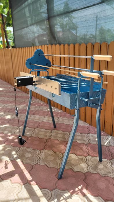 Gratar cu rotisor  - gratar sufla - fuku (cu motor profesional)