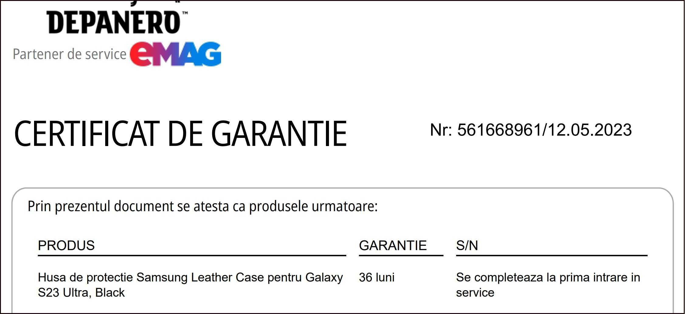 Husa piele leather case Samsung S23 Ultra - originala - Emag -garantie