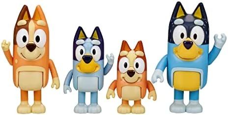 Комплект 4 броя фигурки за игра Блуи и Бинго, Bluey Bingo & Family