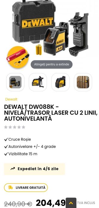 Nivela/Laser DeWalt dw088k xj