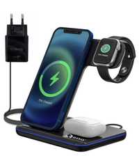 Incarcator Wireless Statie Incarcare 3 In 1 Qi Fast Charger 15W