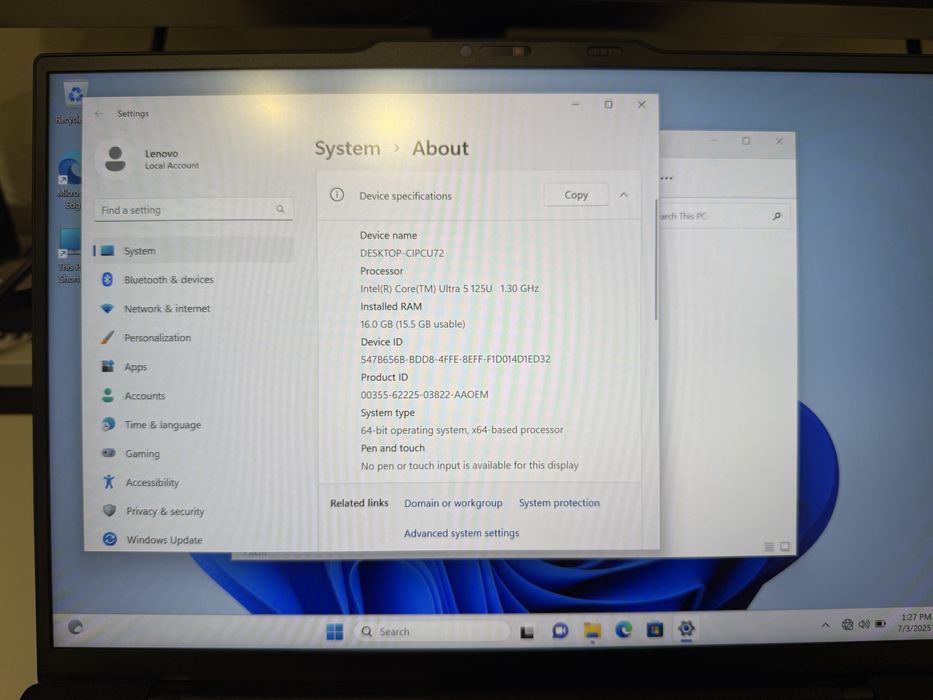 Lenovo X1 Carbon Gen12, Ultra 5, 16Gb, 512Gb, et.. ca NOU!