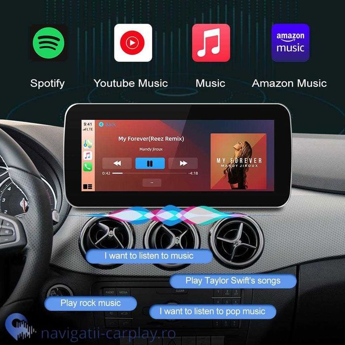 Ecran mare cu Apple CarPlay / Android Auto Mercedes A W176, B W246