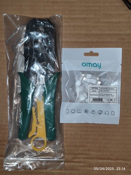 Cleste profesional de sertizat mufe RJ45 pass-through + 50 mufe pass