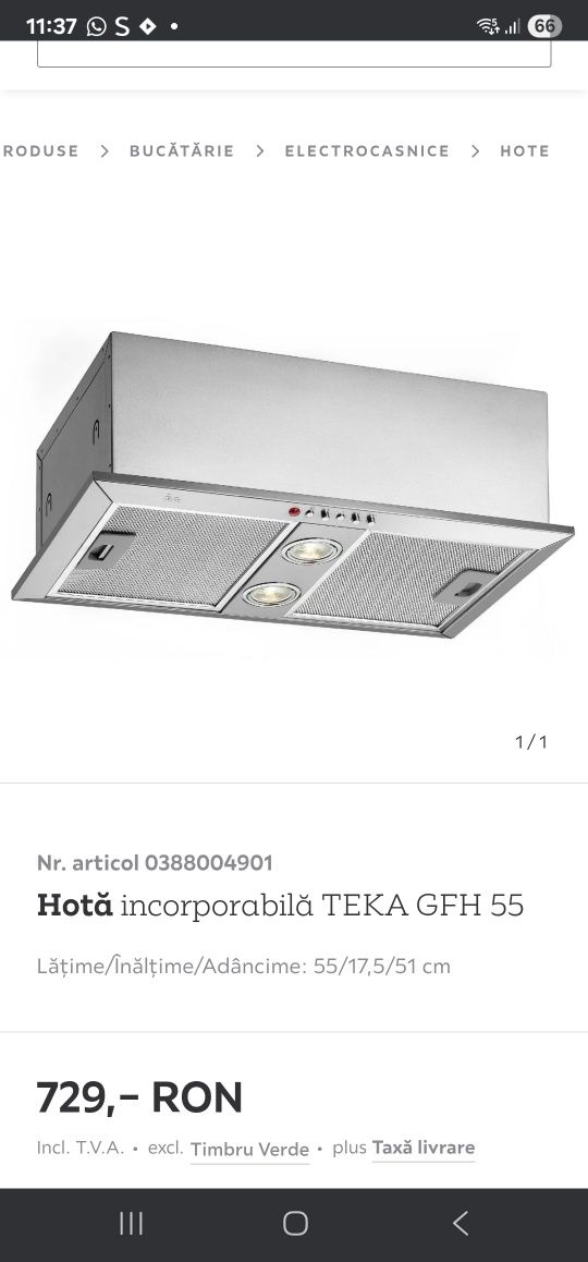 Hotă incorporabila Teka
