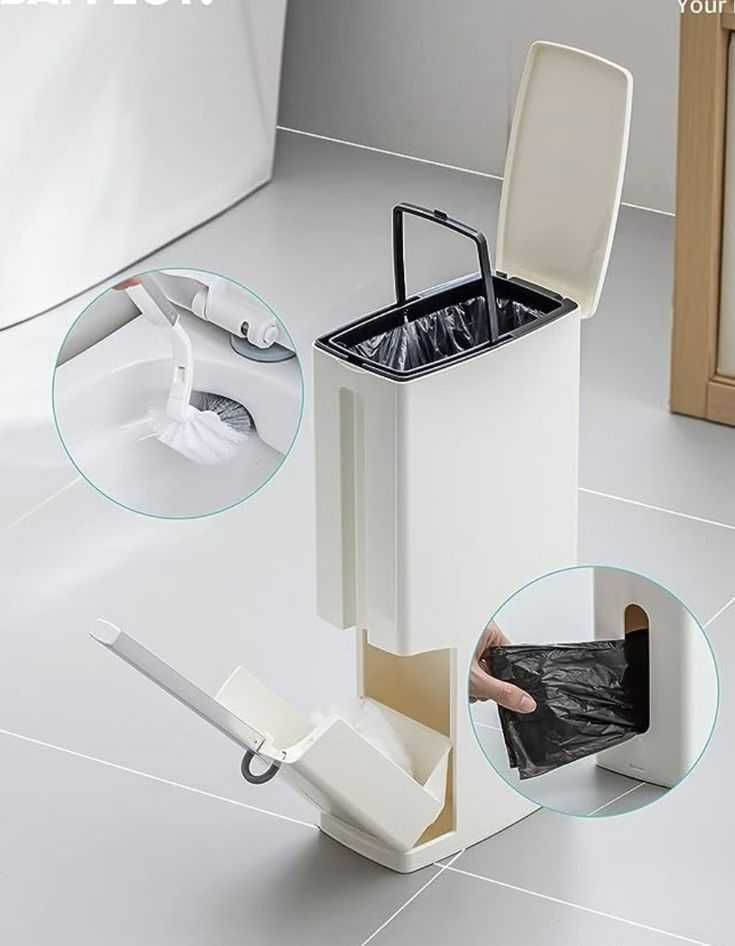 Органайзер для ванны: встроенный ершик и мусорное ведро