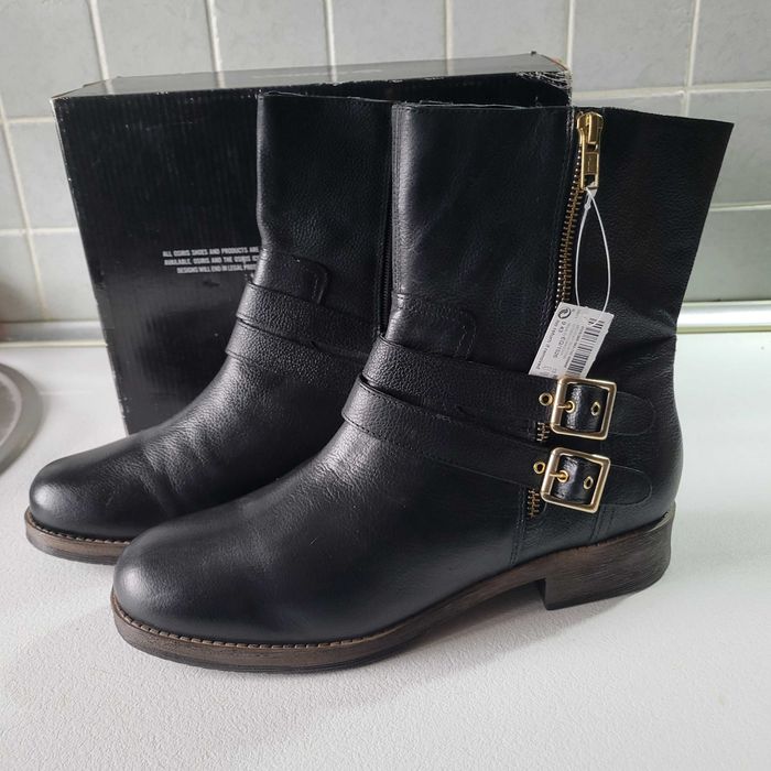 Ghete cizme barbati NEXT piele naturala 43 negru noi