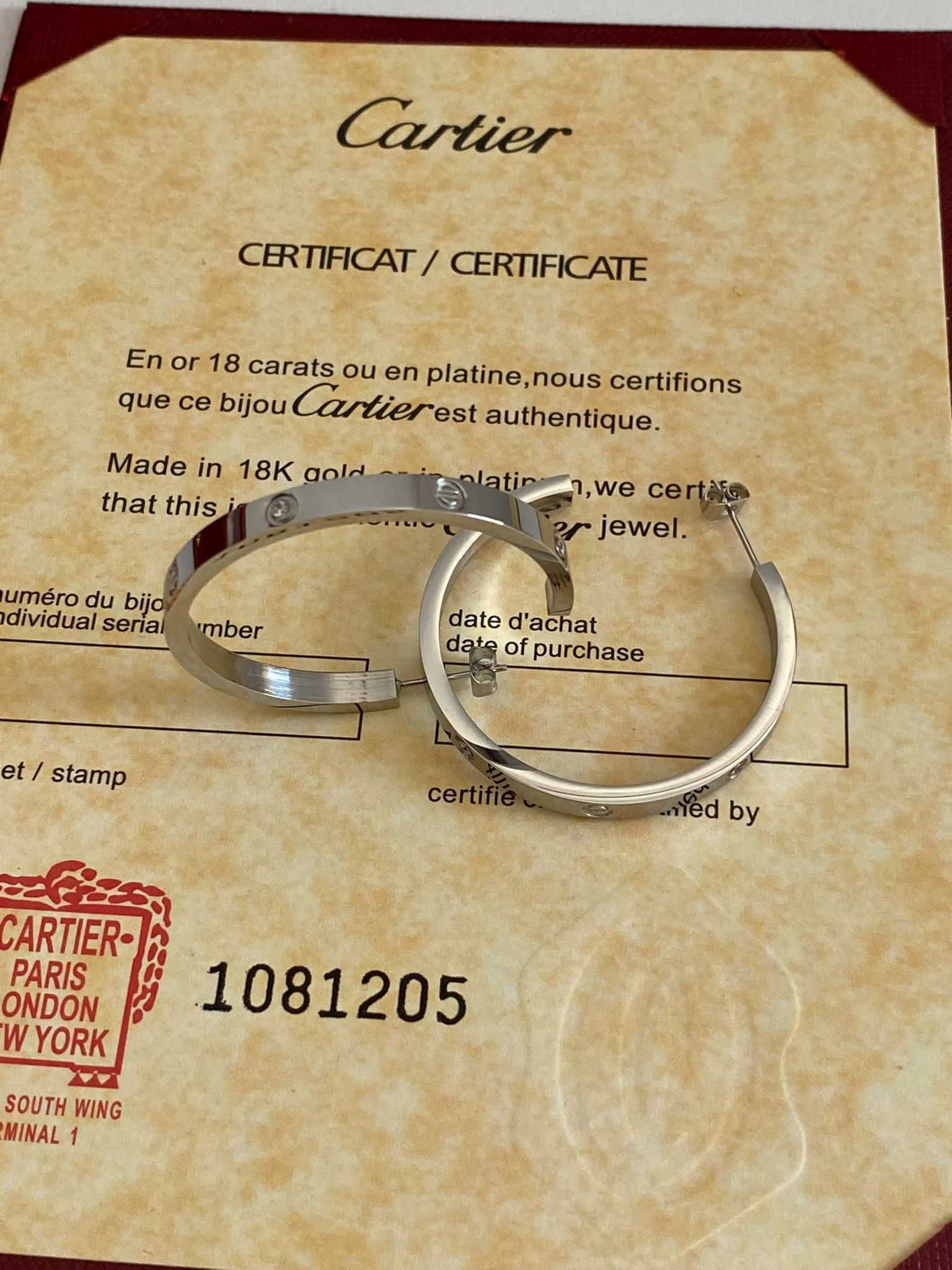 Cercei Cartier LOVE White Gold 750 Diamond