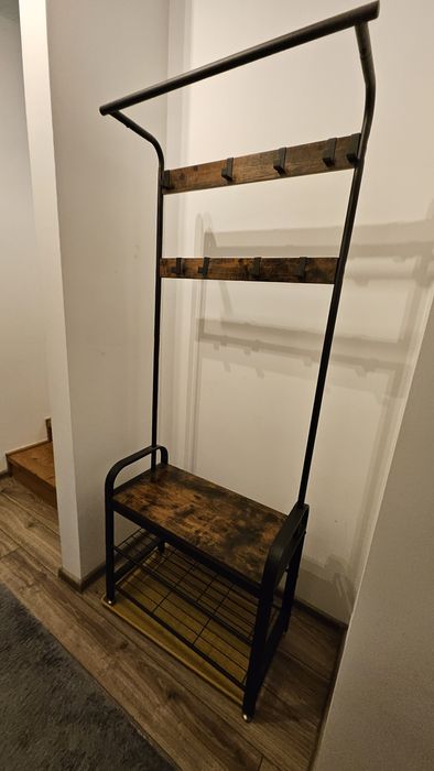 Vând cuier cu 2 rafturi pentru incaltaminte, Vasagle, banca, pal si me