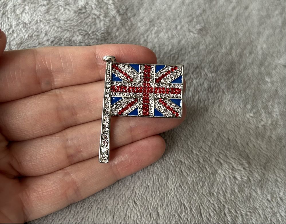 Брошка флаг Великобритания - CRYSTAL UNION JACK FLAG BROOCH