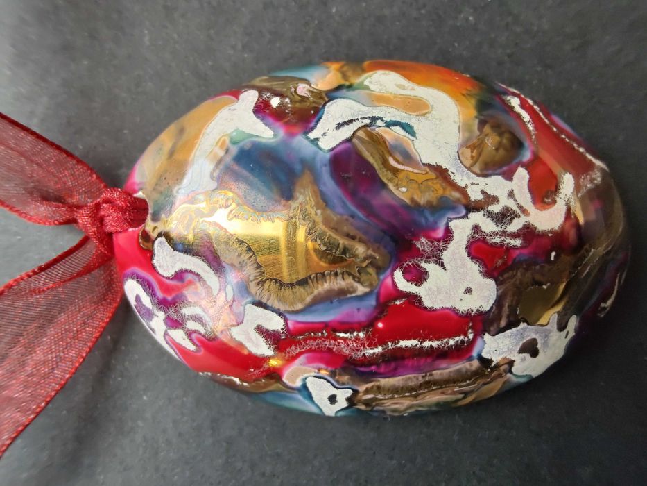 Pandantiv din portelan, artizanal, pictat manual, unicat