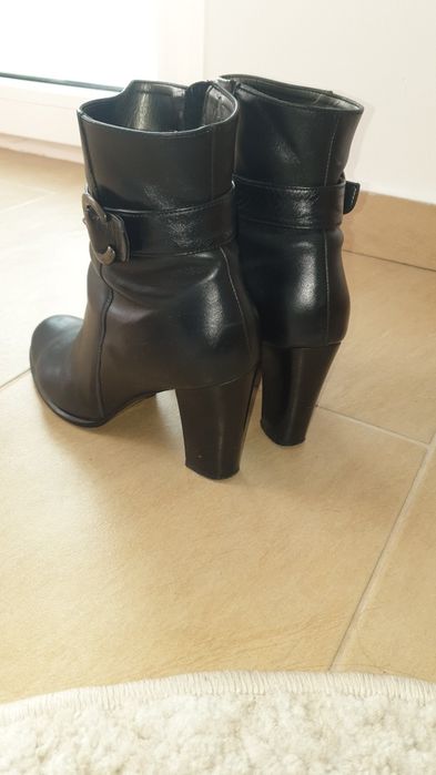 Botine negru piele naturala