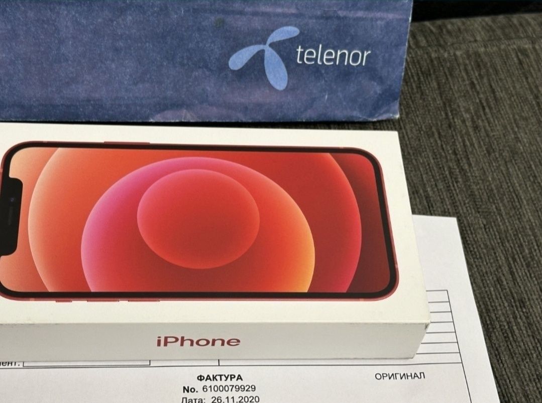 256GB iPhone 12 Telenor Гаранция до 2022 г. Product Red