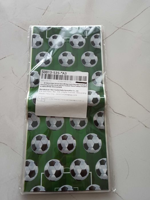 Пликчета за подаръци Футбол 50бр, подаръчни пликчета, торбички
