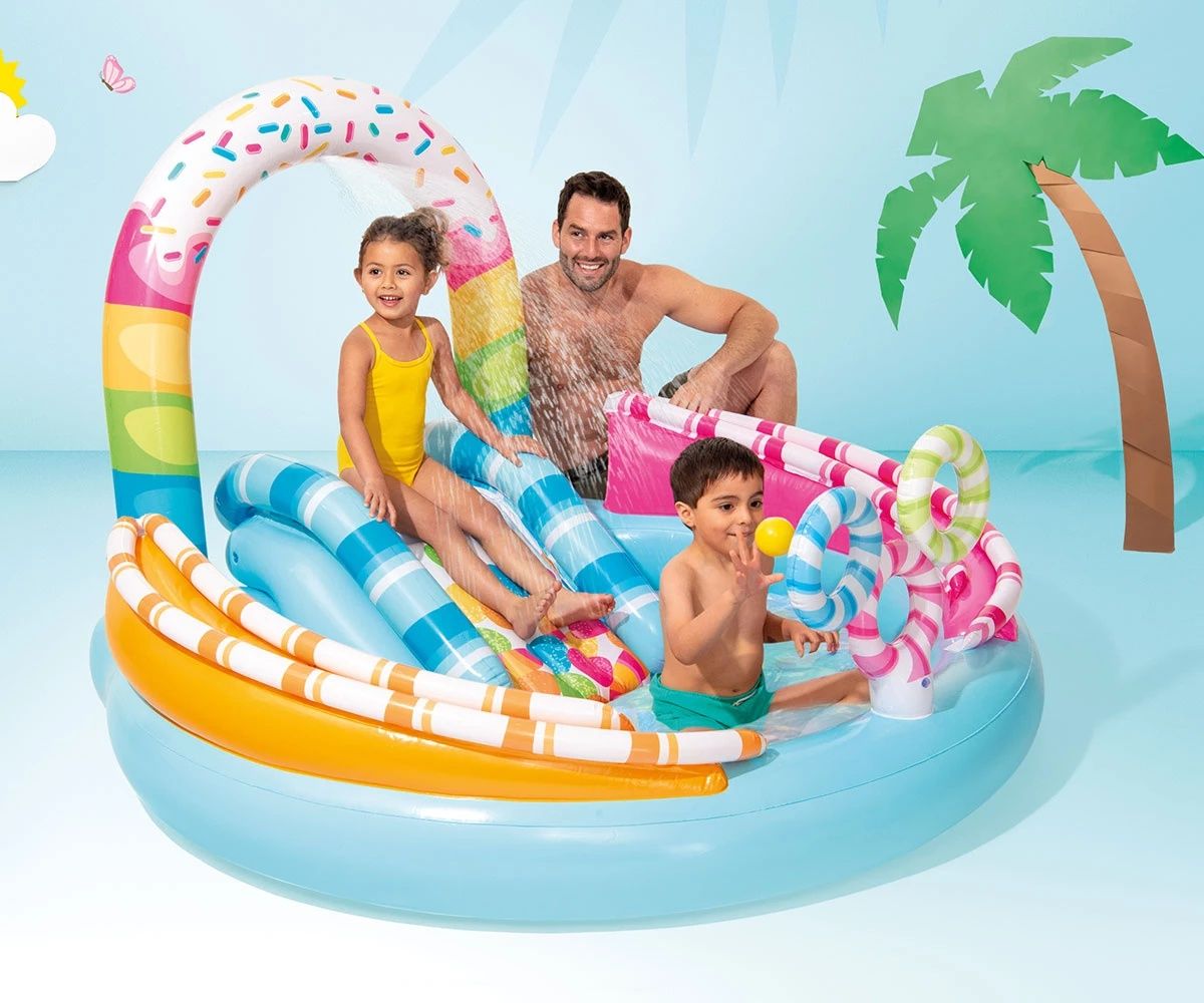Детска Надуваем център за игра с пързалка INTEX Candy Zone
