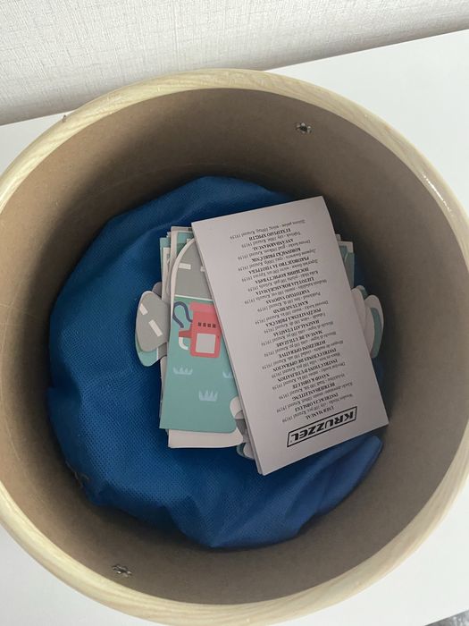 Дървени блокчета , конструктор  - 100 броя в кофа-сортер , 19159