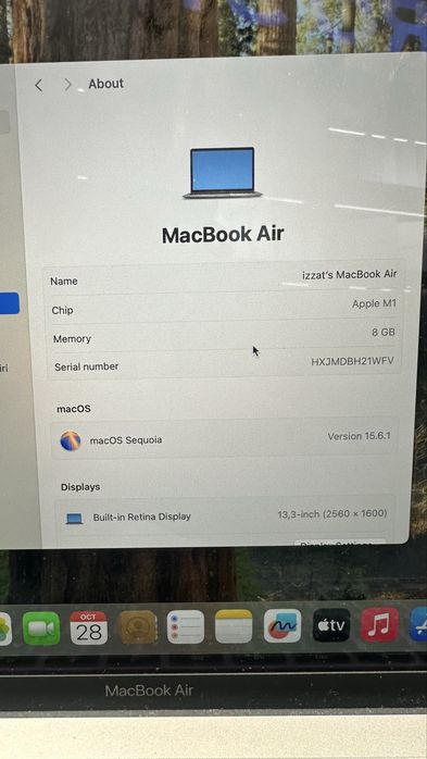 macbook air m1 8/256 97% 63sikkl Naxt va Nasiya savdo