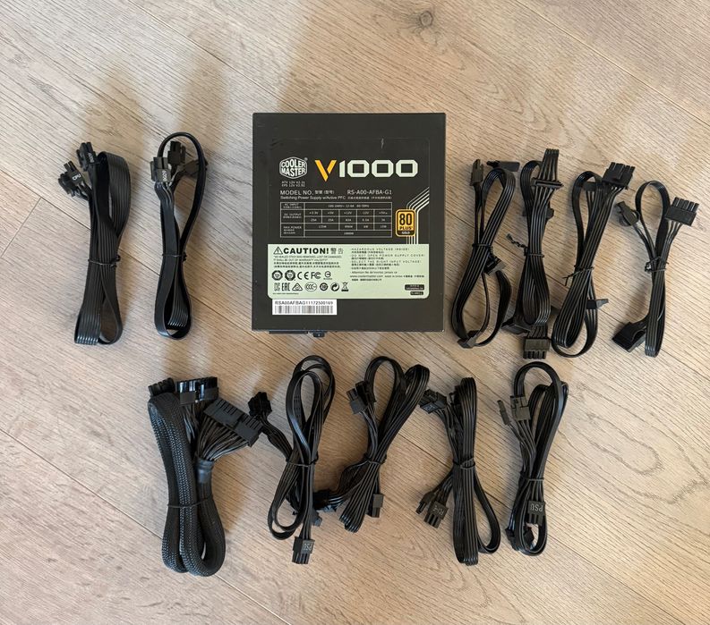 Модулно захранване, Cooler Master V1000, 80 plus Gold