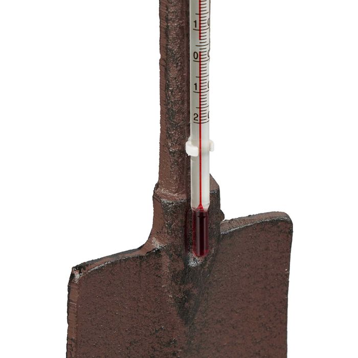 Termometru de Perete din Fonta Design Rustic in Forma de Lopata 30x9cm