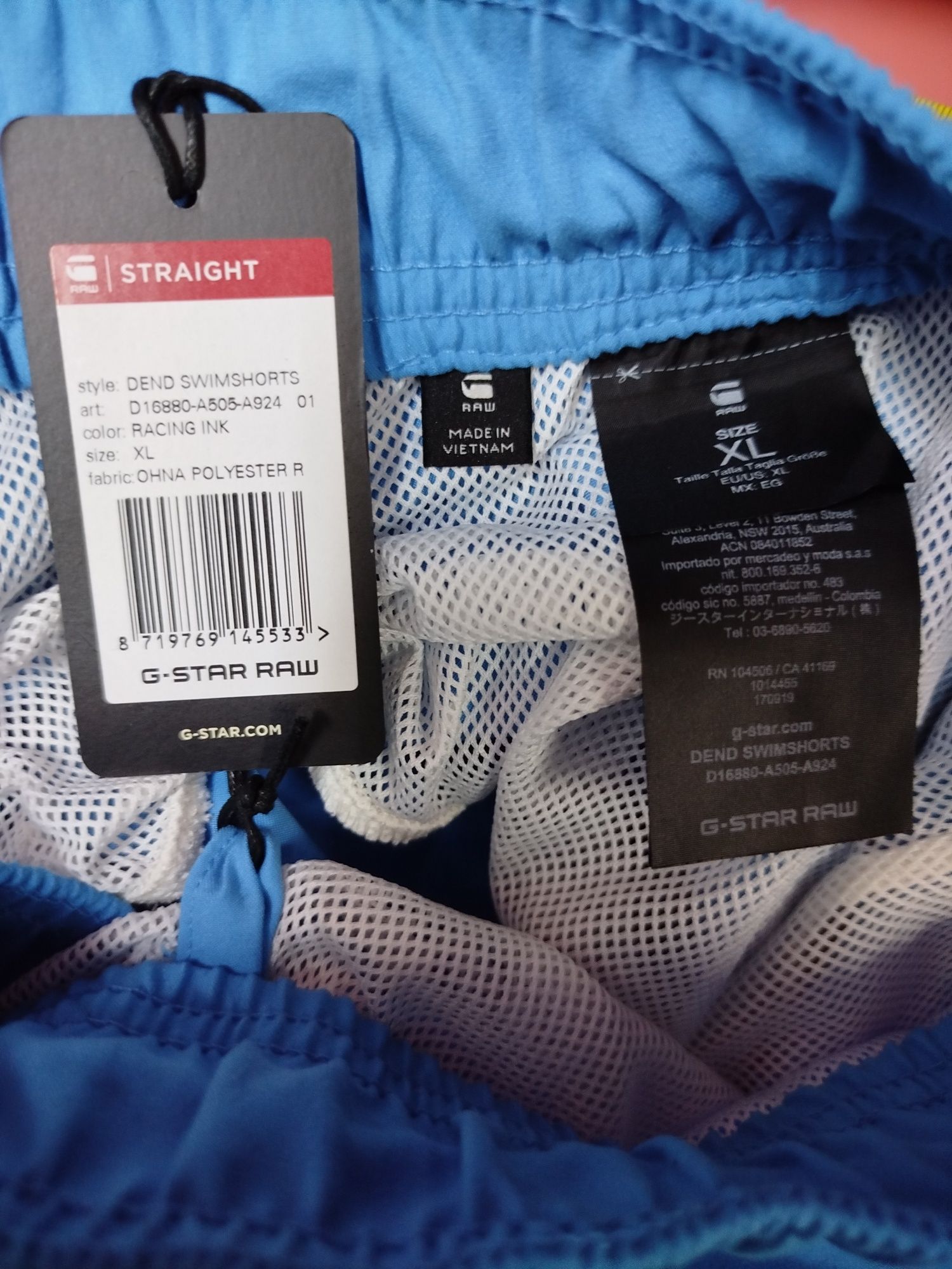 Оригинални мъжки бански G-Star Raw Dend XL сини шорти нови