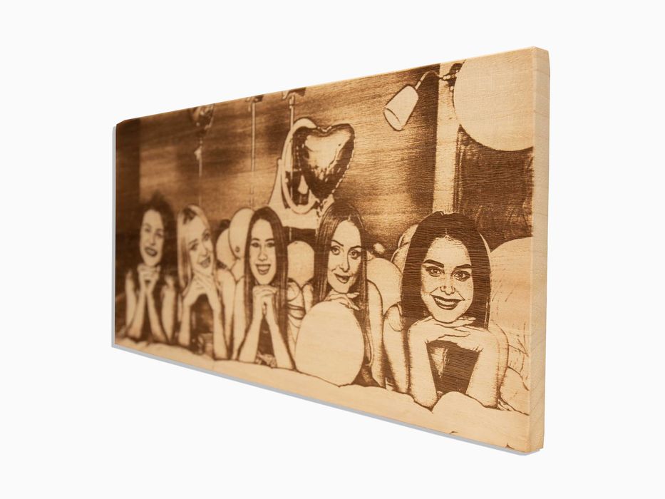 Гравирана снимка върху дърво 7 размера Подарък за Рожден ден, Имен Ден