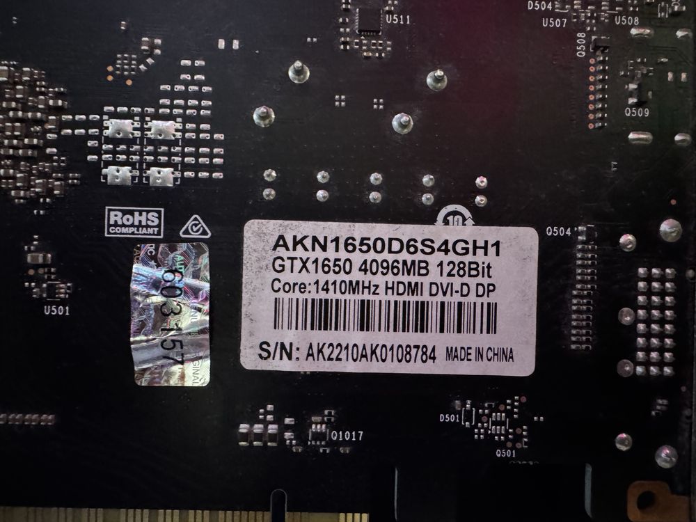 Видеокарта GTX1650 4гб