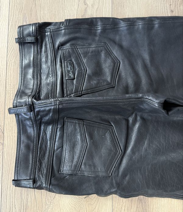Pantaloni Piele Naturala Negru Barbati | Marime 52 (Talie 85 cm)